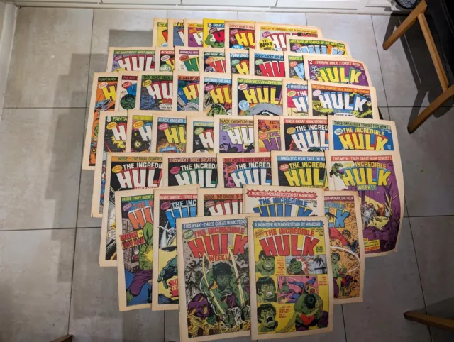 Job Lot 43 Vintage Marvel Comics - Stan Lee Presents The Incredible Hulk Weekly