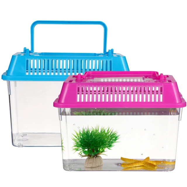 12 pz Mini acquario portatile in plastica per bambini rettili