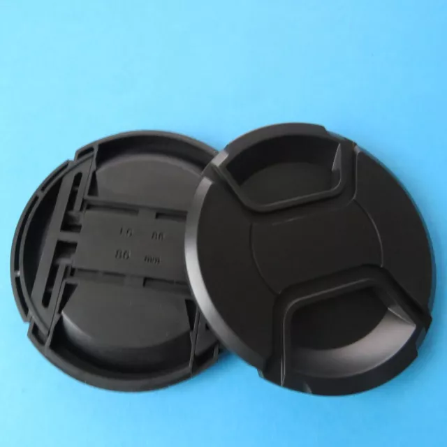 2 X 86mm Centre Pinch Front Lens Cap Universal Snap-on for Nikon Canon Tamron