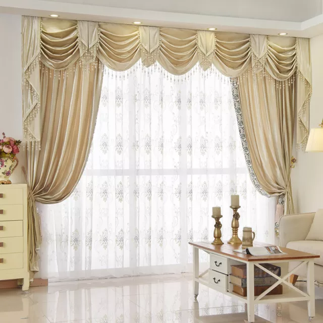 Italy high-grade silk velvet luxury thick solid cloth curtain valance tulle E788