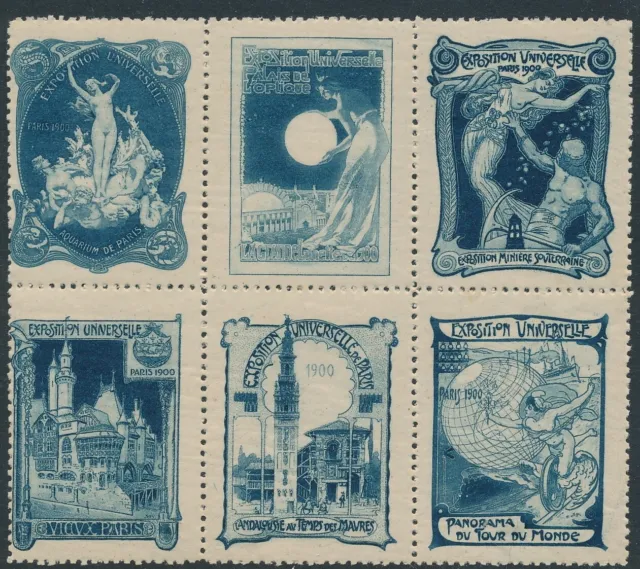 Stamp Label France Exposition 1900 Poster Cinderella International Expo MNH 2