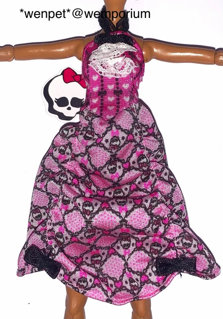 MONSTER HIGH DRACULAURA Punto Muerto Precioso Vestido de Fiesta