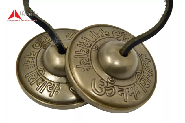 Hand Tuned to Key of Om 2.75 Inch- Tingsha Tibetan Bell (Chimes) Om Nama Shivaya