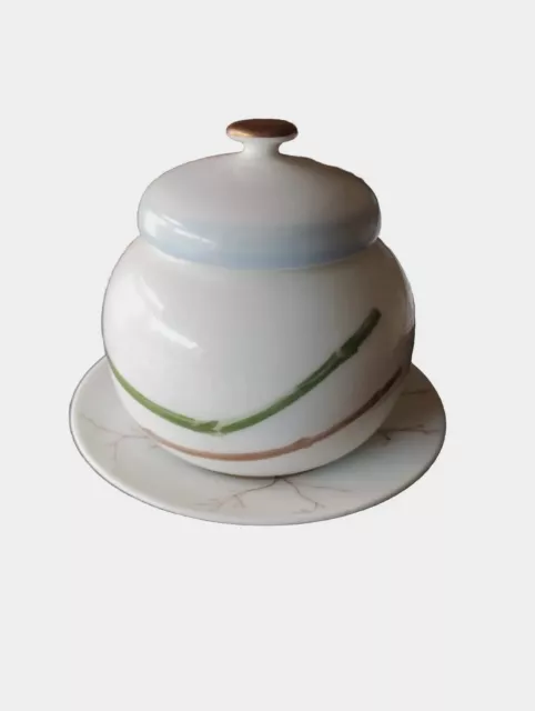 Sucrier Raynaud porcelaine Limoges designer Christian Tortu modèle Verdures, TBE