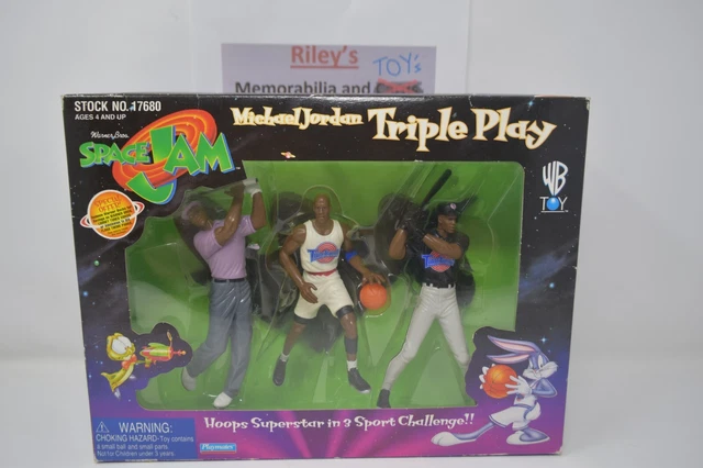 Vintage Michael Jordan Triple Play Space Jam Figure Set Playmates 1996 Original