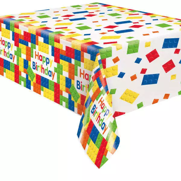 Building Blocks Party Birthday Rectangular Plastic Table Cover