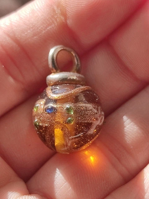 Pendentif Ancien En Verre De Murano Forme Goutte - Bijou Vintage, Occasion, Couleur Et éclat Uniques