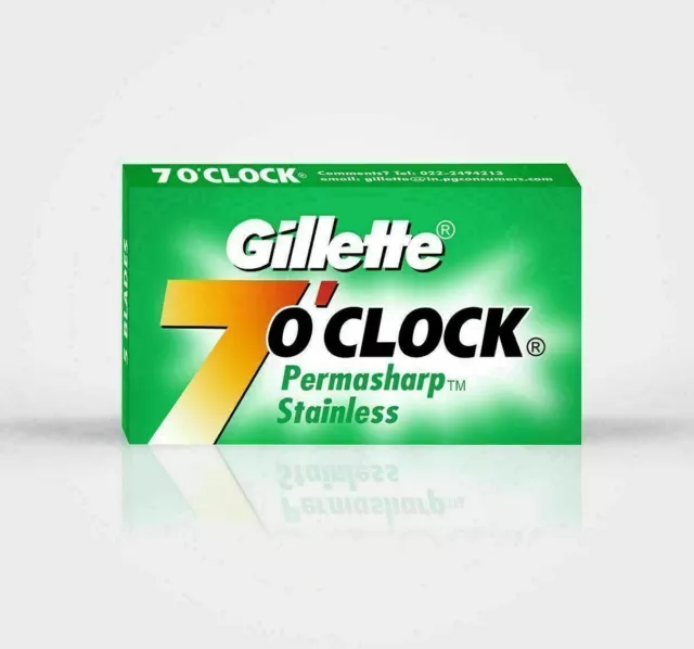 100 X Lames De Rasoir En Acier Inoxydable Gillette 7 'O' Clock Permasharp...