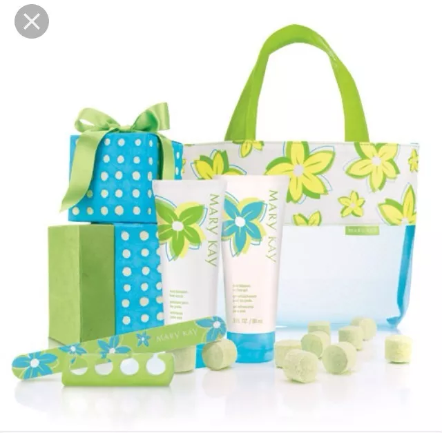 Mini Geschenk Hamper Unisex Mary Kay neuwertig Blüte Pediküre Set Fuß Spa Creme Frauen 2