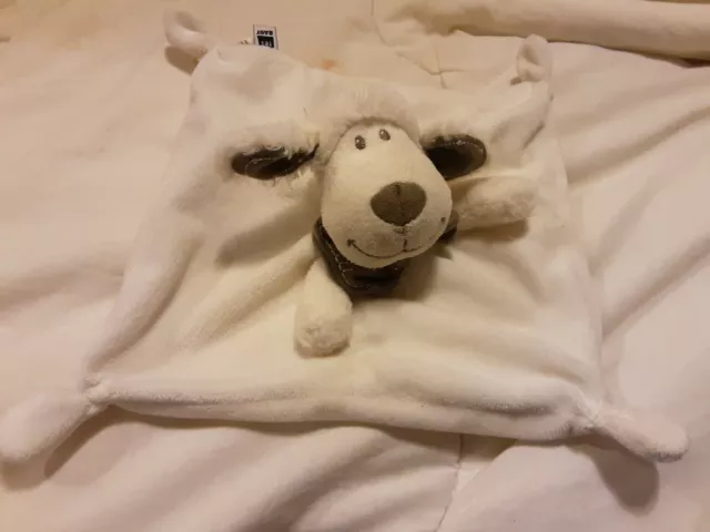 Doudou Plat Mouton Blanc Bandana  Tex Baby