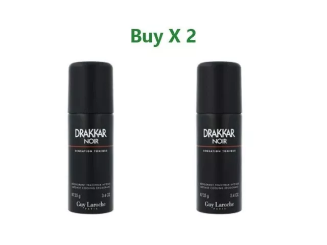 Guy Laroche Drakkar Noir Deodorant Spray 2 X 150ml New