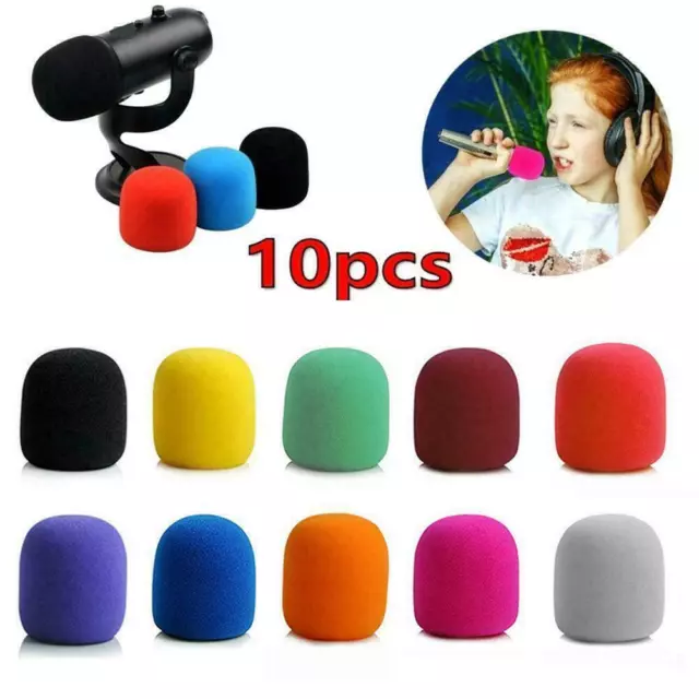 10 PCS Colors Handheld Stage Microphone Windscreen Karaoke Cover Foam Mic Z2Z4