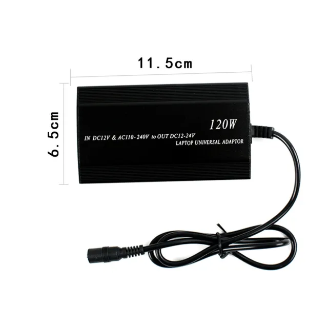 120W Ladegerät Ladekabel für Laptop Notebook DC 12~24V Auto KFZ Netzteil Adapter 2