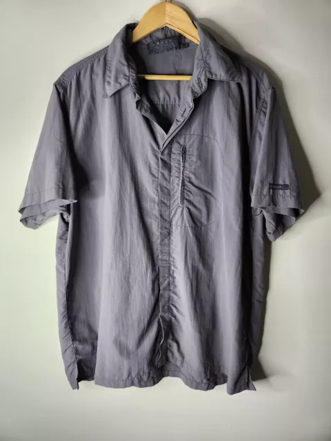 Kathmandu Shirt Top Mens Size 36 Grey Hiking Outdoors Short Sleeve Button Up