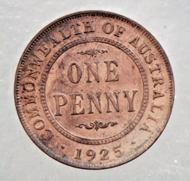 1925 Penny--Second Rarest Australian Penny--No Reserve