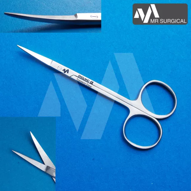 Iris Gum Scissors Straight/Curved Fine Tip SHARP Blades Surgical Vet Dental CE