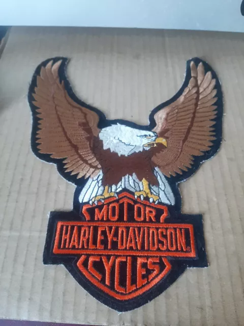 Écusson grand Harley Davidson aigle royal - Noir et orange - Thermocollant  Vente en ligne Couleur Orange