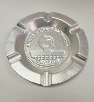 60s Vintage CHICAGO Museum of Science and Industry Stamped Aluminum Ashtray