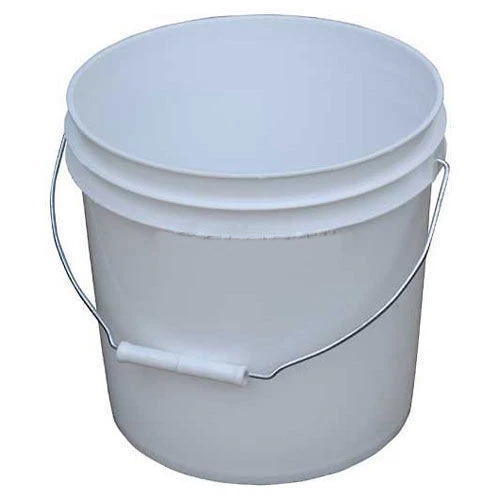 Vestil PAIL-2-PWS, 2 Gallon Open Head Plastic Pail with Steel Handle - White
