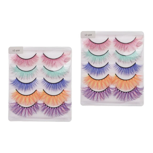 10 Pairs Natural Eyelashes Colored False Eyelashes Natural False Lashes Cross