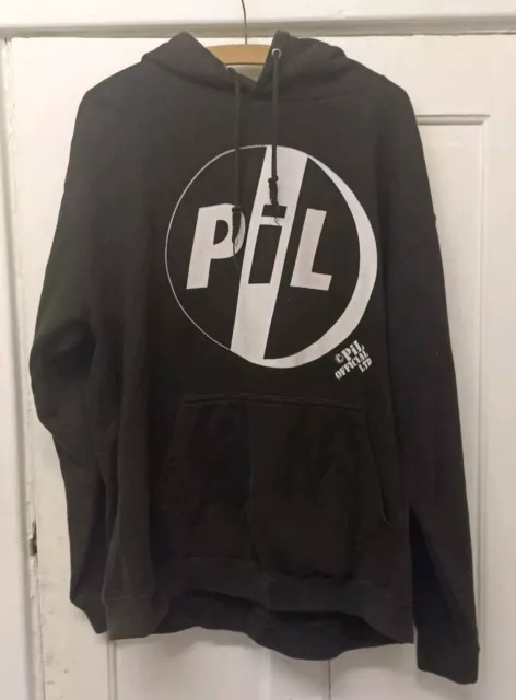 Public Image LTD PIL Black Hooded Top Hoodie Size L Large