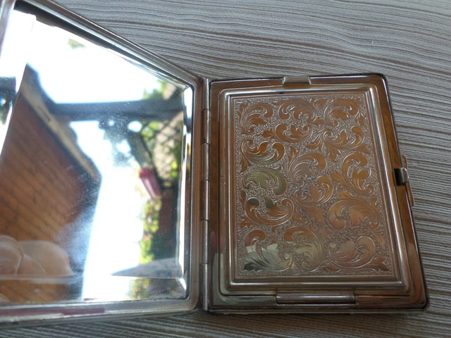 Poudrier/Miroir Ancien En Argent Poinçon Sanglier - Fin XIXe Début XXe - Style Napoléon III