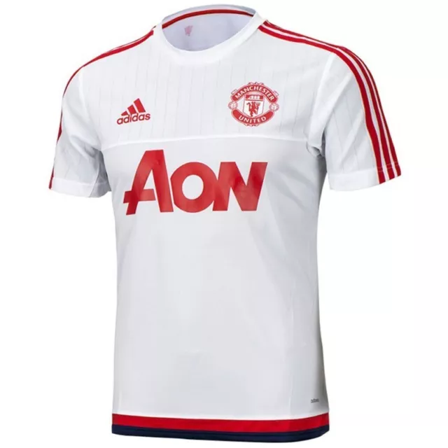 Maillot Foot Manchester United Adidas taille XL Homme Blanc Neuf Authentique