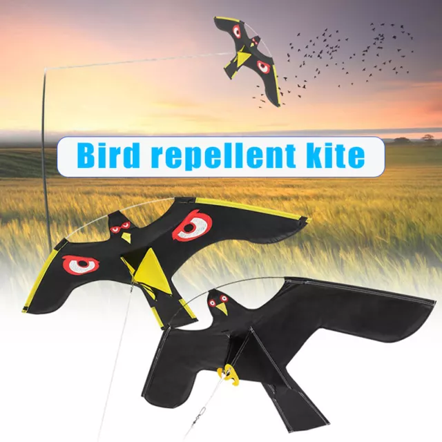 Bird Scarer Repeller Flying Hawk Scarecrow Garden Yard Kite Kit Crow Repeller AU