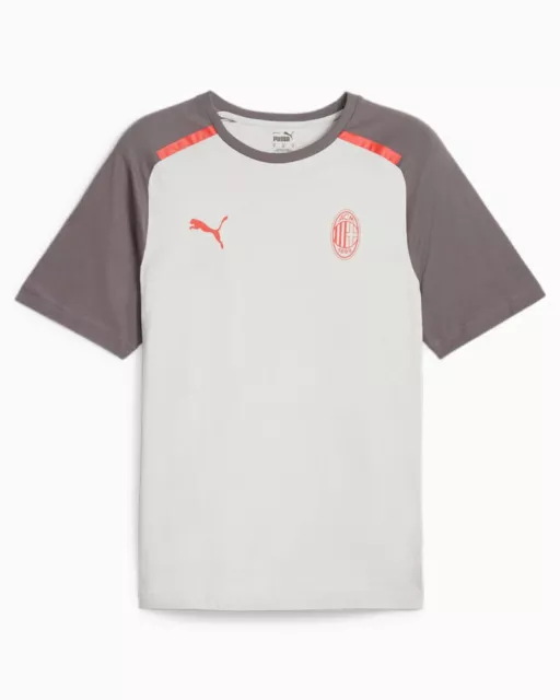 Ac Mailand Milan Puma Freizeit T-shirt Grau Jersey-Baumwolle Casuals 2023 24