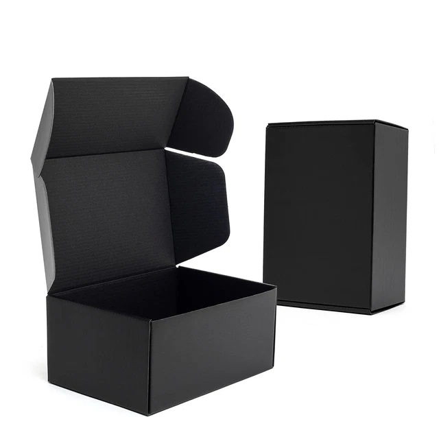 9x6x4 Inches Black Shipping Boxes 25 Pack - Corrugated Cardboard Mail...