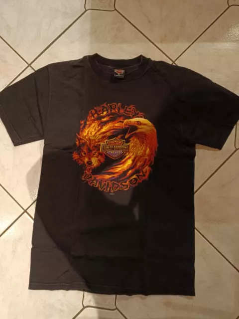 Harley Davidson  T-Shirt BAMBERG GERMANY, Schwarz mit Flammen, Gr. M, Kurzarm