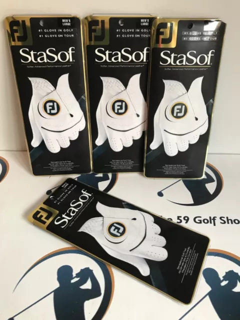4 x FootJoy StaSof Golf Glove Leather - Mens Large - LH FOR RH GOLFER - New
