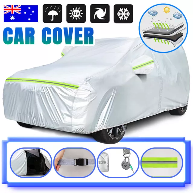 Universal Aluminium Auto Car Cover Rain/UV/Dust Resistant 2M for Small Hatchback