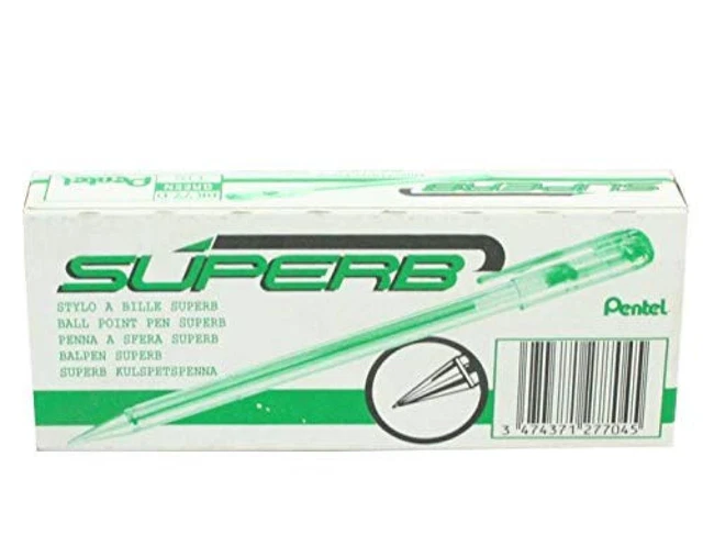 (TG. 12 PZ) Pentel penna sfera Superb BK77 verde 12 pz - NUOVO