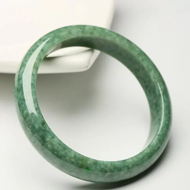 Antique Chinese Mayamar JADE Jadeite Handmade Natural Green Gemstone Bangle UK 2