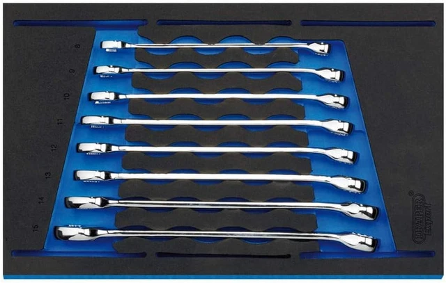 Draper 63522 Tenditrice combinata set 8 pezzi in 1/4 cassetto vassoio di inserimento Eva,
