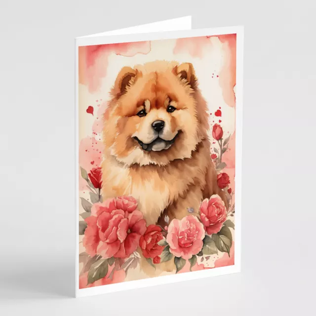 Chow Chow Valentine Roses Greeting Cards Envelopes Pack of 8 DAC4408GCA7P