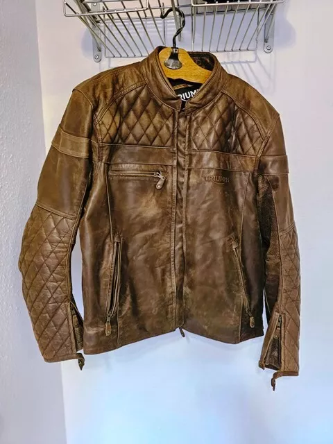 TRIUMPH Motorradjacke , Herren , braun mit herausnehmbarer Weste, Protekzoren