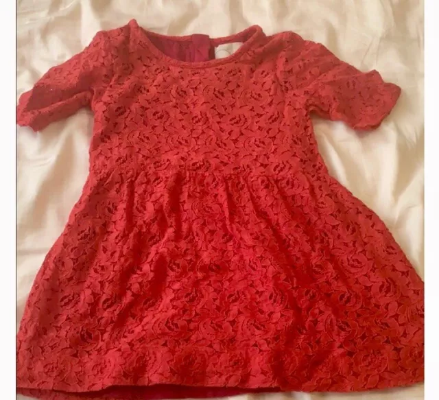 Nordstrom Peek Girls Red Lace Dress Size 4-5 Holiday Valentine's