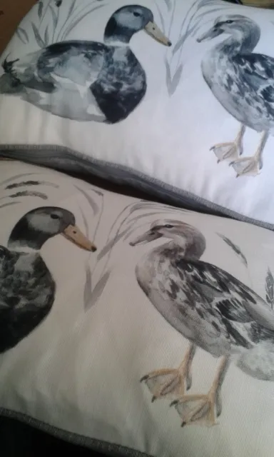 Scatter Cushions Country Living Cushions X2,Ducks Printed,Feather Filled