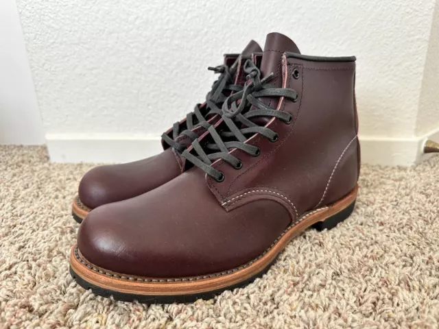 Red Wing Heritage 9010 Beckman Moc Toe Black Cherry Featherstone Leather  US10D