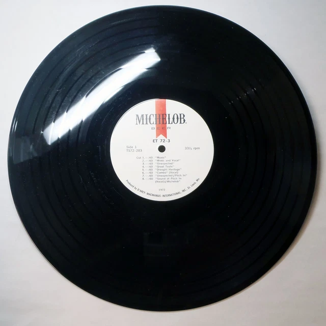 1972 MICHELOB BEER D'Arcy 60-Second Radio Advertising Spots on Vinyl LP Record