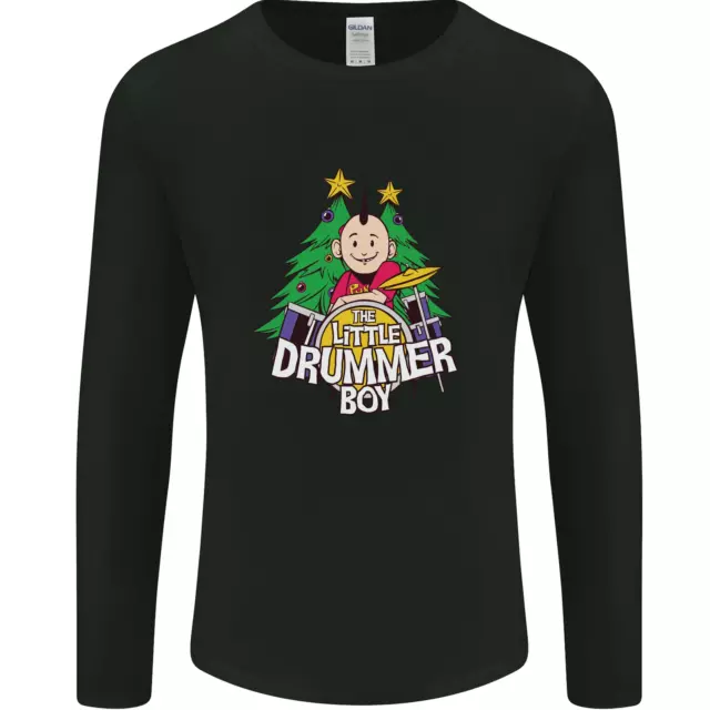 T-shirt a maniche lunghe Christmas the Little Drummer Boy divertente da uomo
