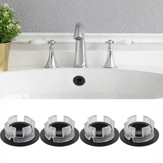 4pcs Bathroom Brass Hole Cover Drain Cap Basin Trim Sink Overflow Ring Tidy