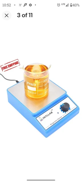 Magnetic Stirrer Stainless Steel Magnetic Mixer with Stir Bar  INTLLAB MS500