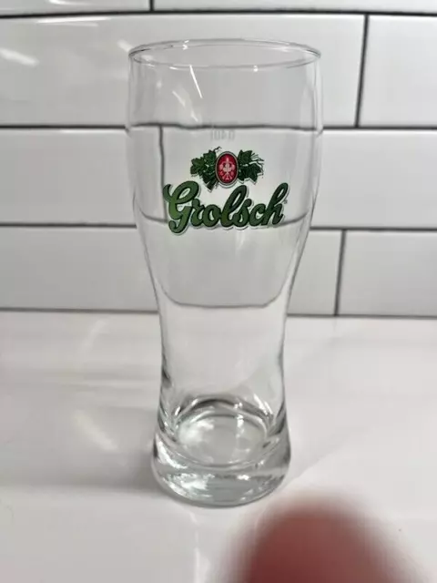 Grolsch Beer .4L Clear Drinking Glass 14oz Barware 6-1/2" Tall Netherlands