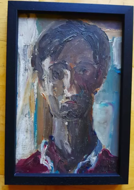 ancien portrait d'homme expressionniste signé école de Paris