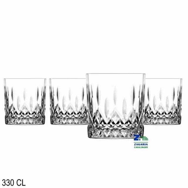 Set 4 Pz Bicchiere Odin Whisky 330 Cl Elegante Trasparente 33 Cc Cod. 680561