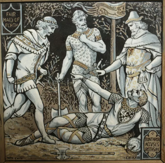 Mintons China Works Tile Stoke on Trent Fair Maid of Perth, c1877