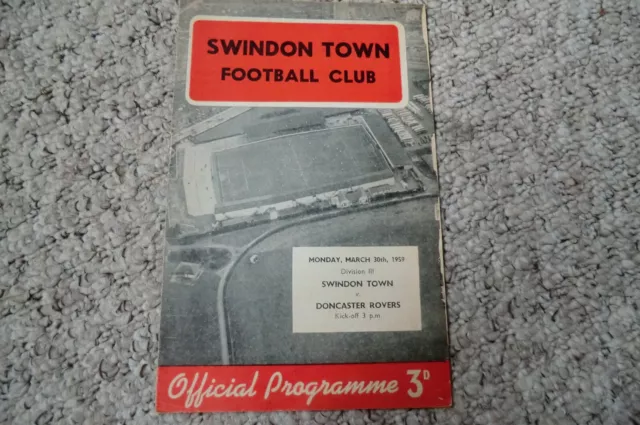 SWINDON TOWN v DONCASTER ROVERS - Div 3 - 1958/59